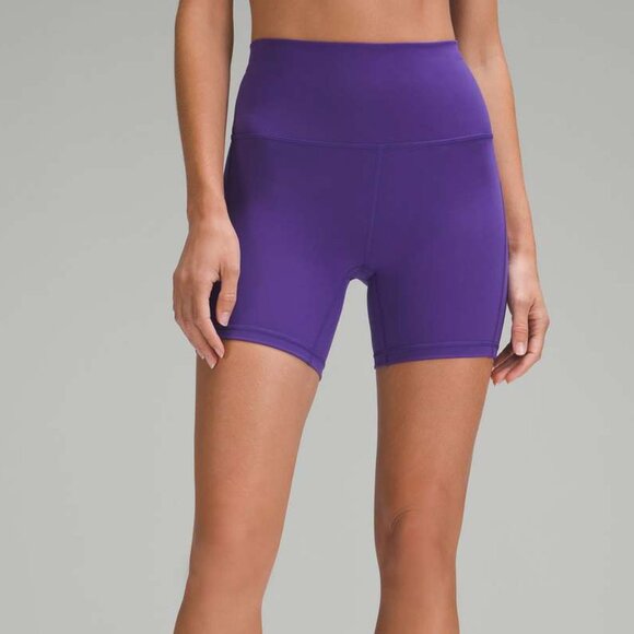 lululemon athletica Pants - Lululemon Wunder Train High-Rise Short with Pockets 6" Sz12 Petrol Purple
